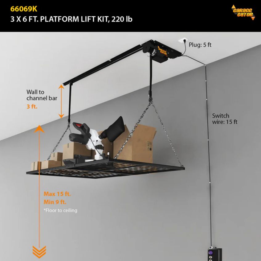 PROSLAT Garage Gator 3 ft x 6 ft Platform 220 lb Lift Kit #66069K