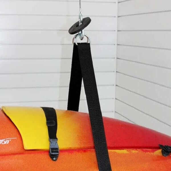 Garage Gator Power Kayak & Canoe Lift GG8220CK Storage Elevator - close up of straps