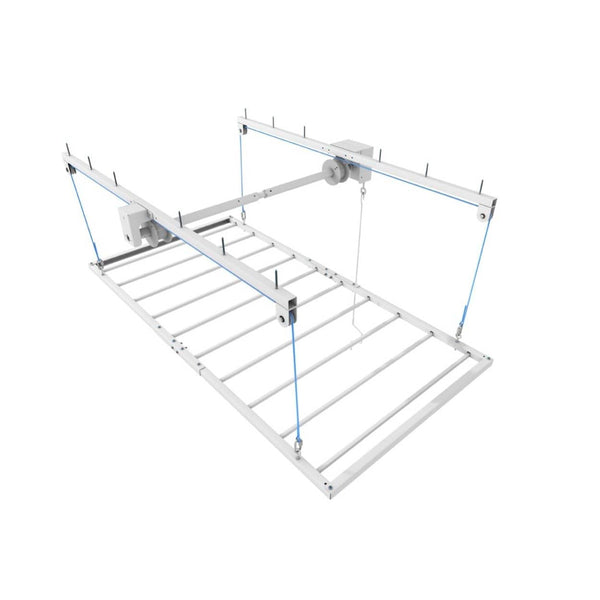 Ceiling Sam Retractable 4'x8' - technical drawing with dimensions of this retractable storage lift.