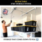Ceiling Sam Retractable 4'x8' - man lowering lift to floor