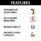 Ceiling Sam Retractable 4'x8' - features diagram