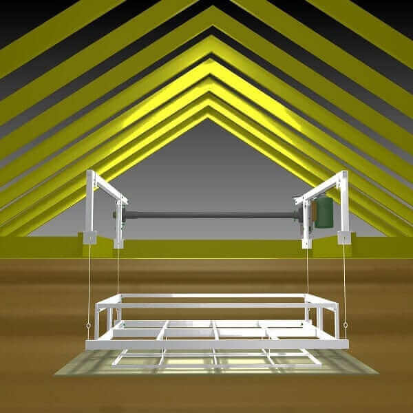 Aladdin Storage Lift (ASL-500) Garage Attic Elevator clearance view in attic