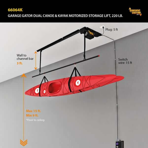 PROSLAT Garage Gator Dual Canoe & Kayak 220 lb Lift Kit  #66064K - Storage Lift Direct