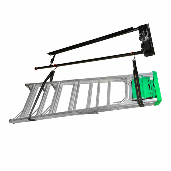 PROSLAT Garage Gator 220 pd Ladder Storage kit 66068KL - up position with ladder attached